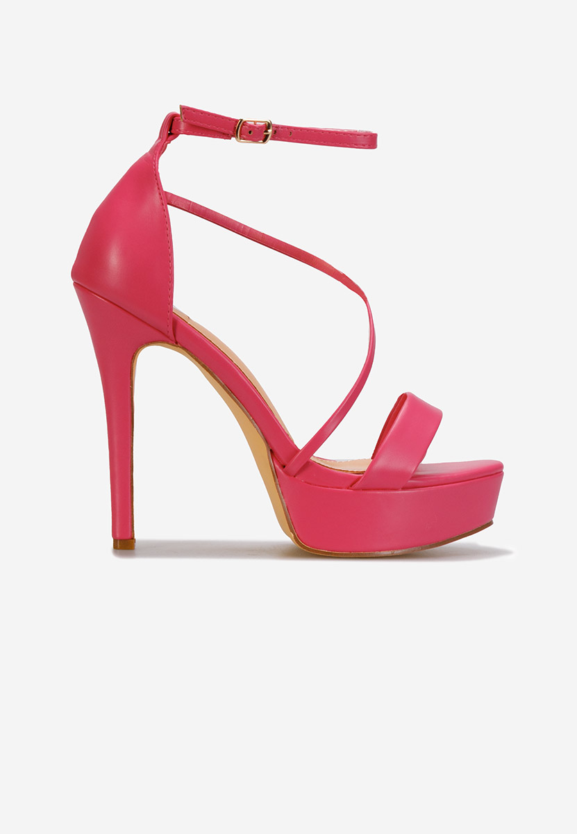 Fuchsiové sandále na hrubom podpätku a platforme Jordy