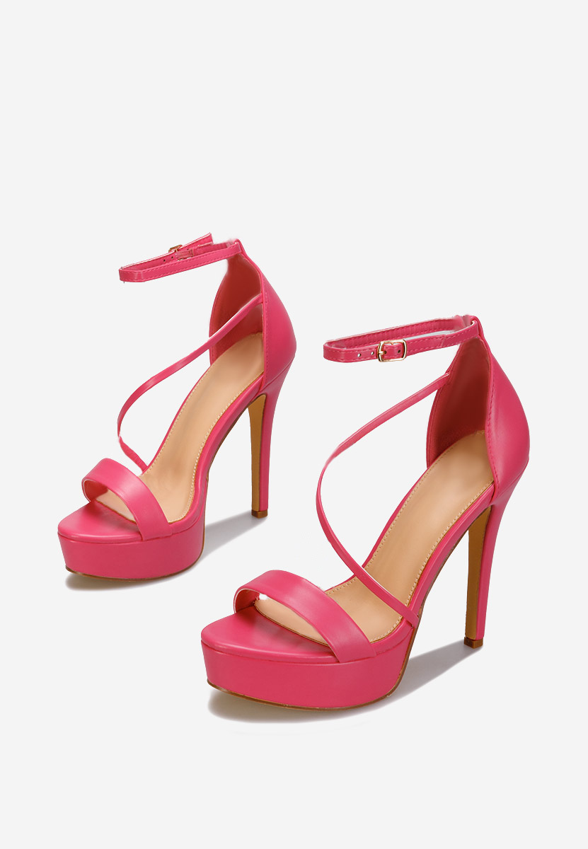 Fuchsiové sandále na hrubom podpätku a platforme Jordy