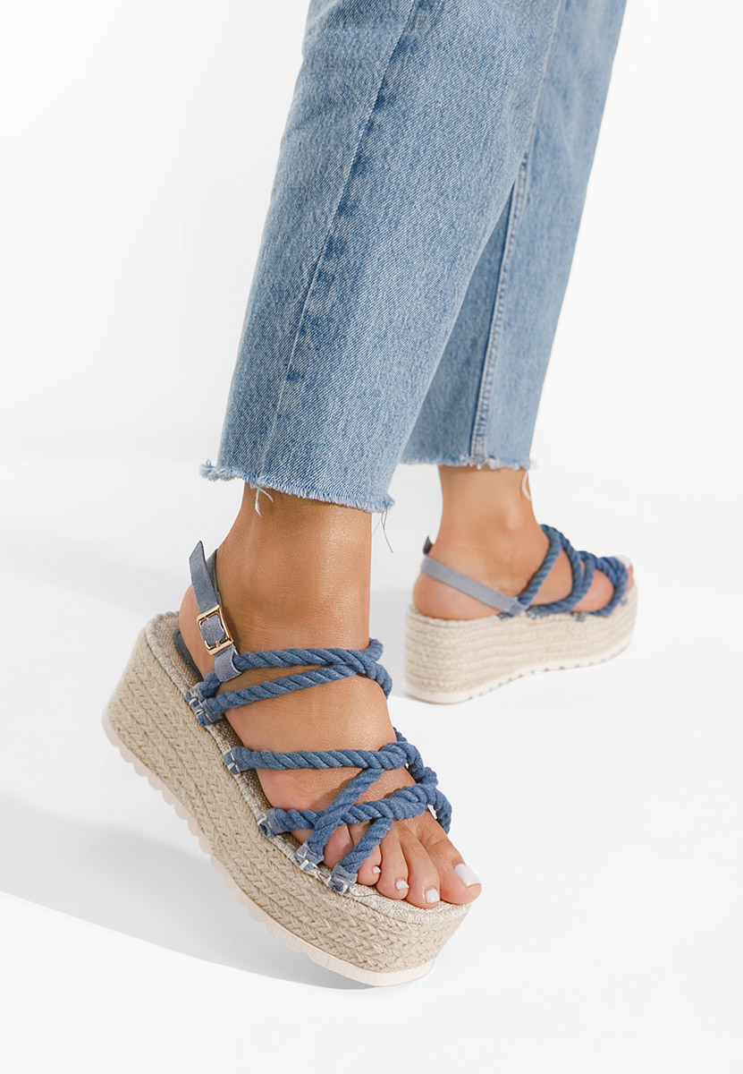 Modré espadrilky na platforme Apia
