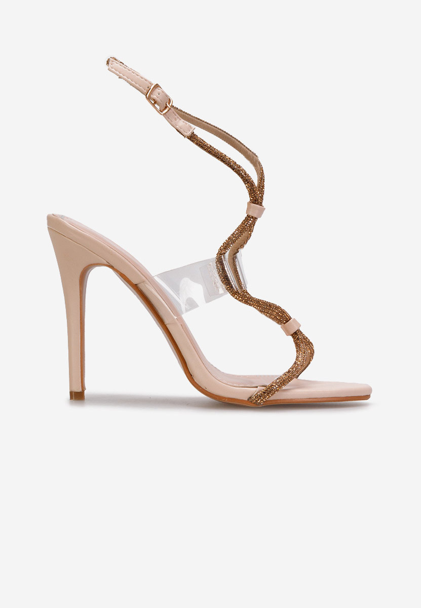 Béžové sandále na tenkom podpätku Yulina V2