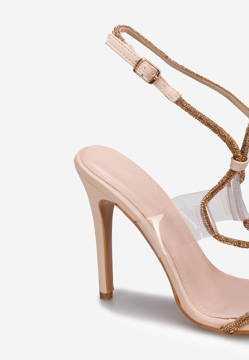 Béžové sandále na tenkom podpätku Yulina V2