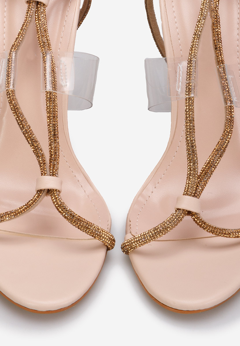 Béžové sandále na tenkom podpätku Yulina V2