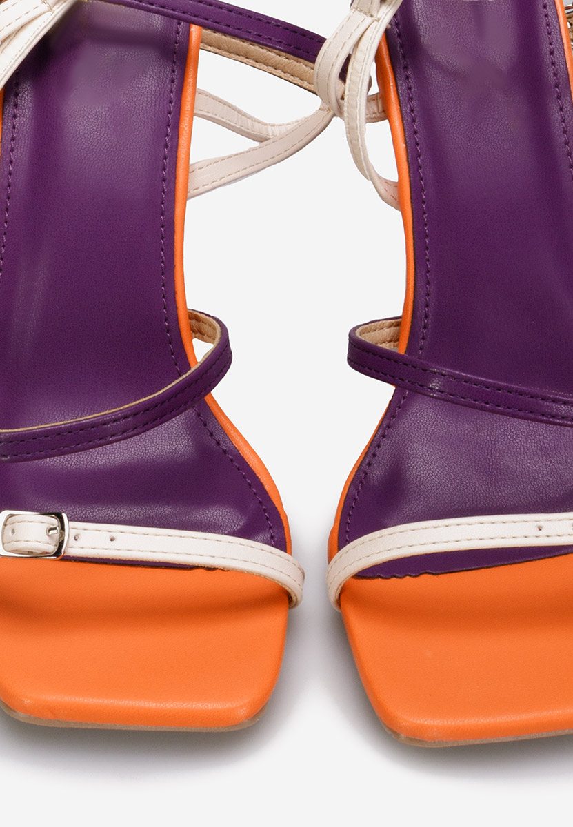 Oranžová sandále na tenkom podpätku Divina