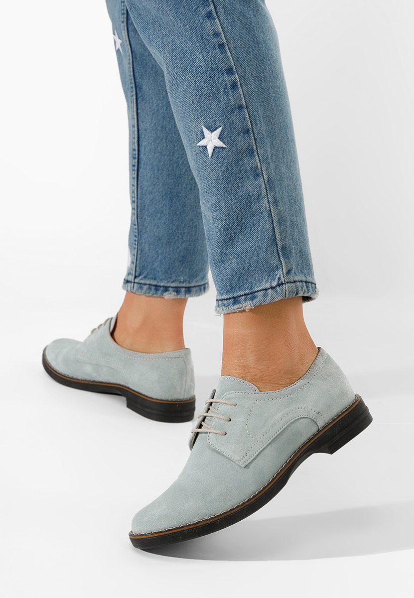 Svetlo modré kožené derby dámske Otivera V2