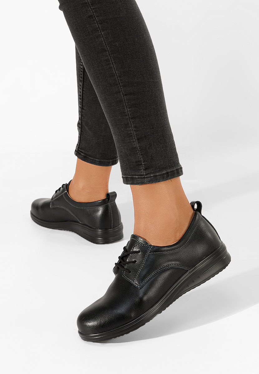 Čierne kožené poltopánky dámske Mefira