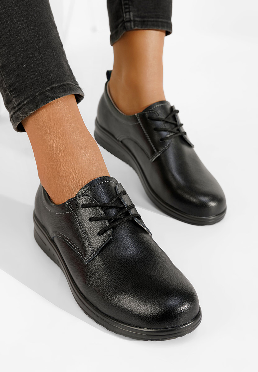 Čierne kožené poltopánky dámske Mefira