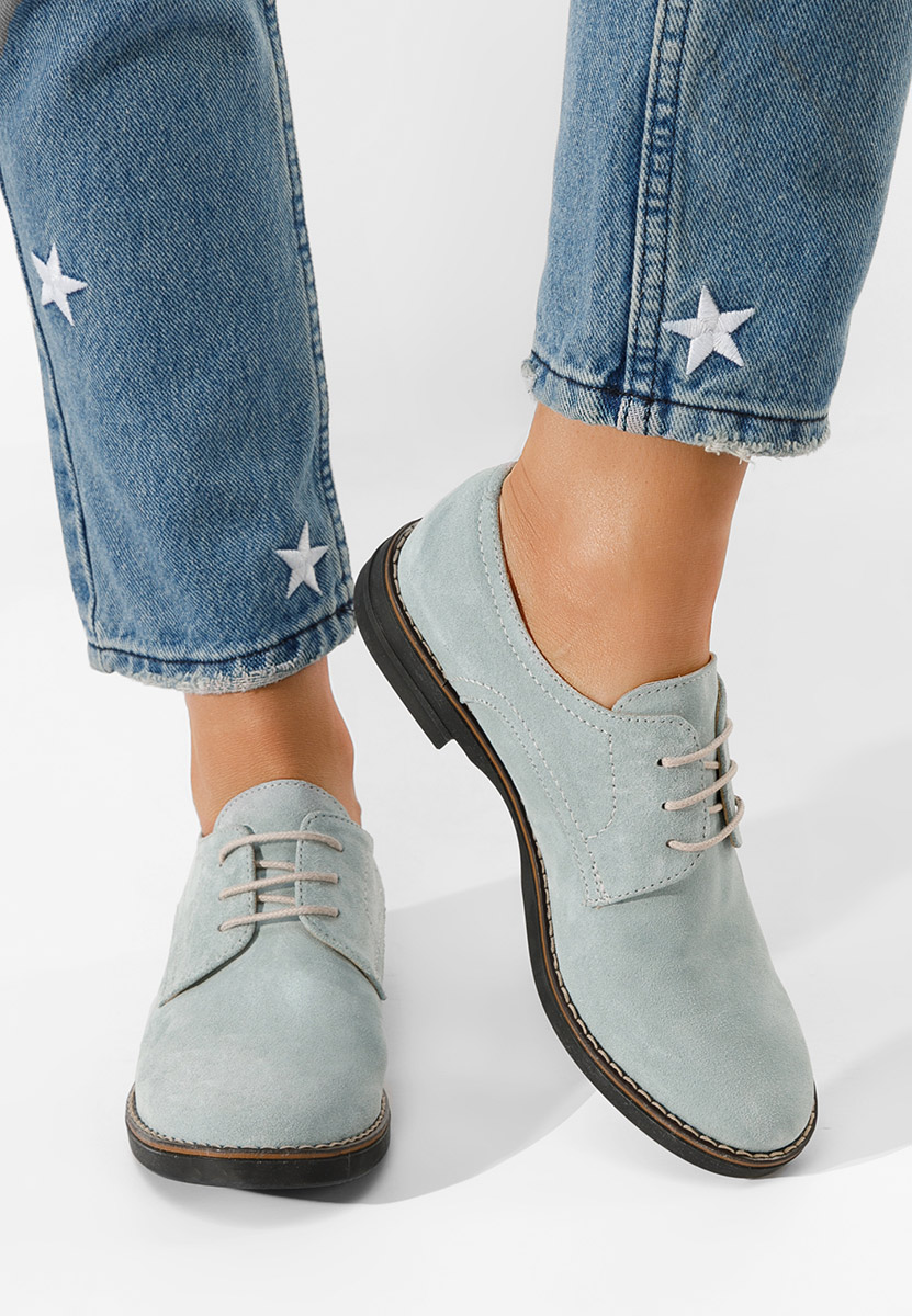 Svetlo modré kožené derby dámske Otivera V2