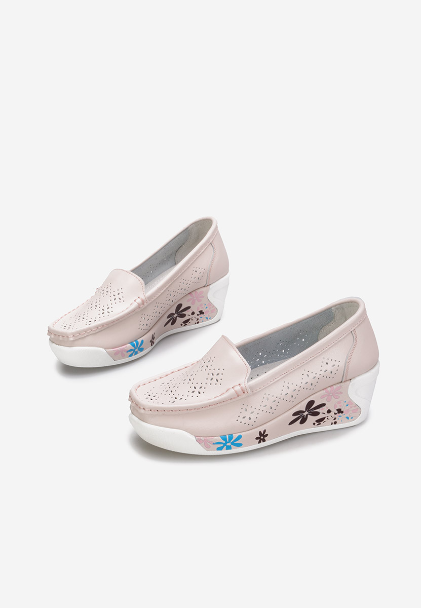 Ružové kožené mokasíny Havana