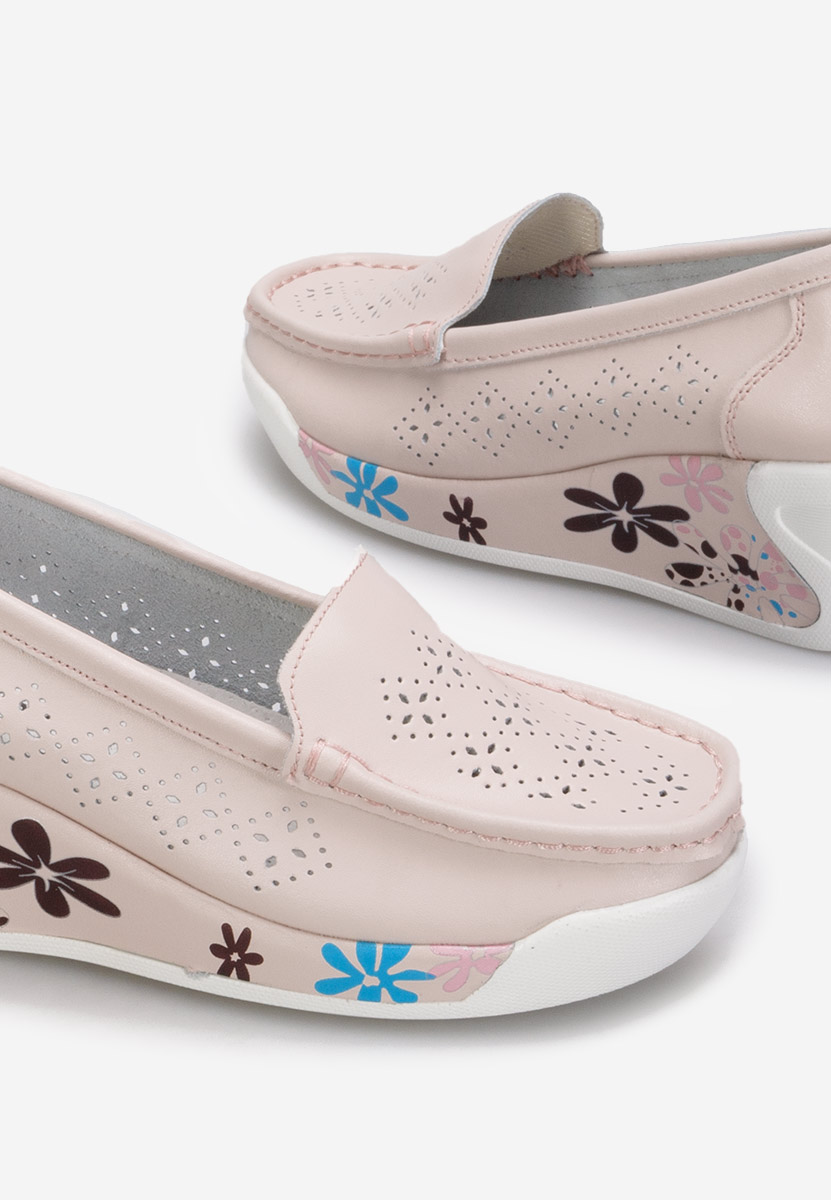 Ružové kožené mokasíny Havana