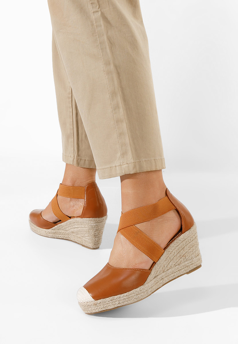 Camelové espadrilky na platforme sandale Rosaria