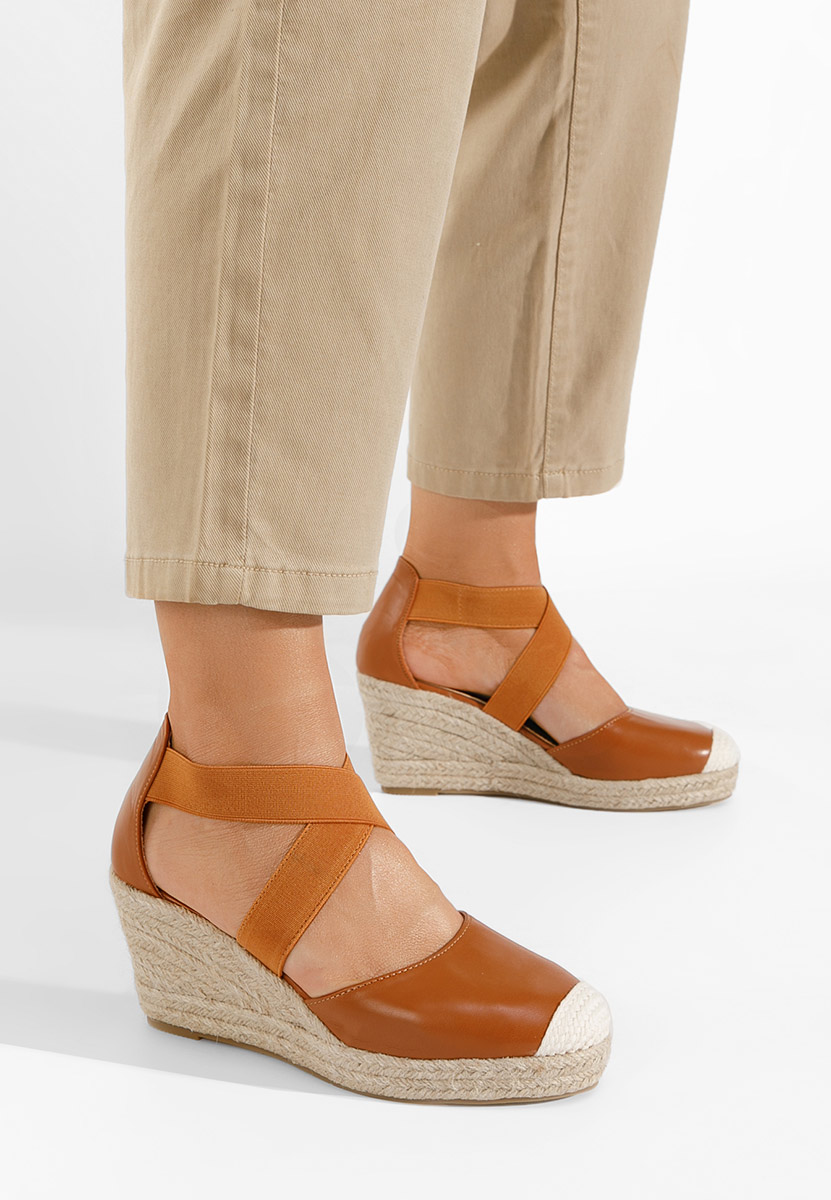 Camelové espadrilky na platforme sandale Rosaria