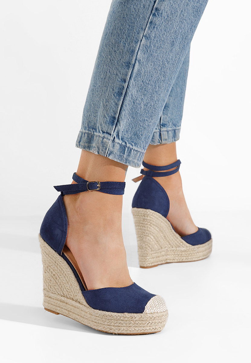 Modré espadrilky na platforme sandale Saniza