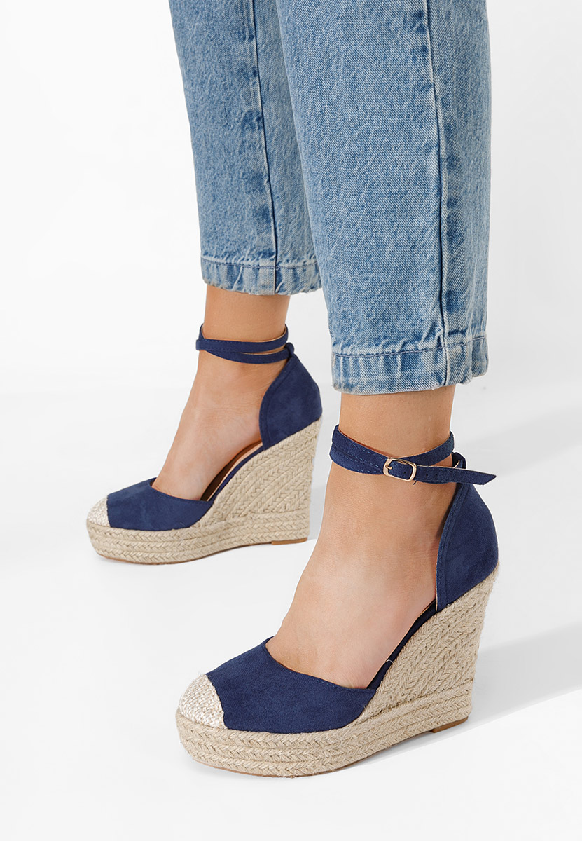 Modré espadrilky na platforme sandale Saniza