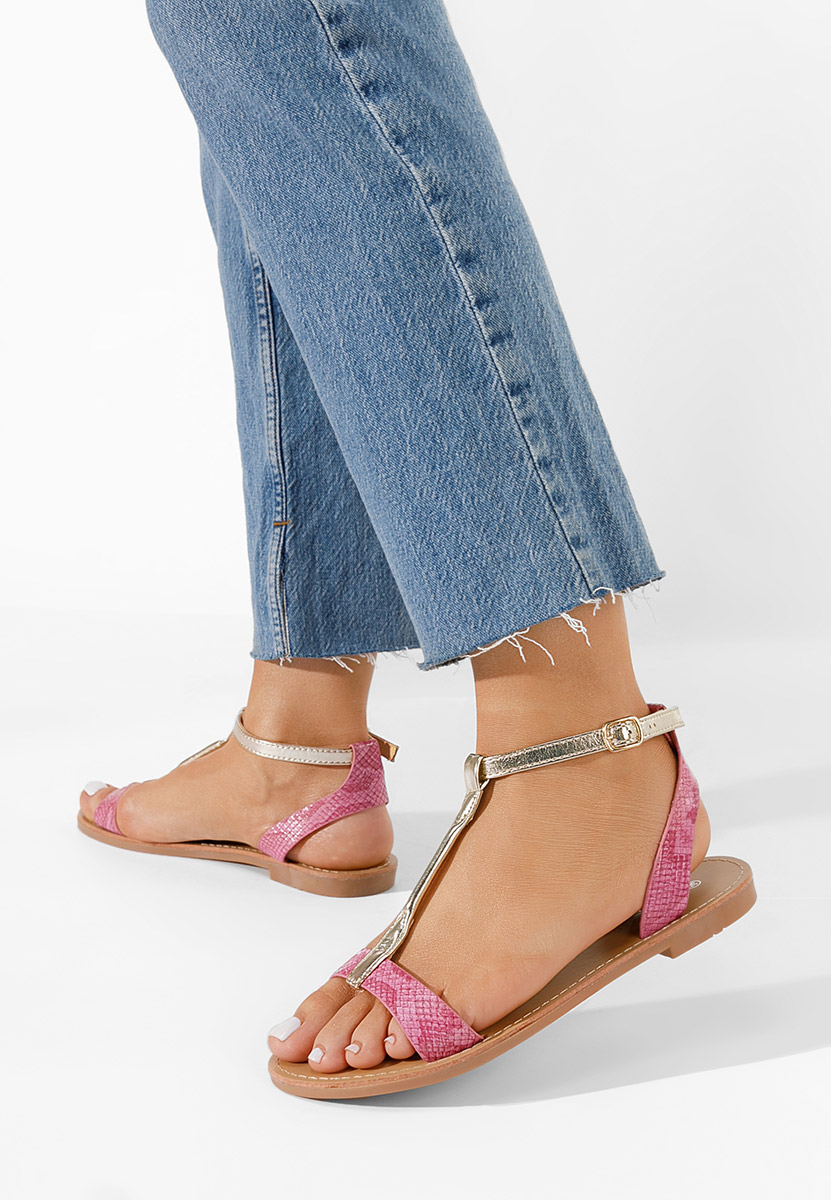 Fuchsiové nízke sandále Isabela