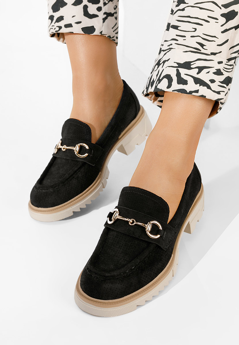 čierne mokasíny dámske Sortela