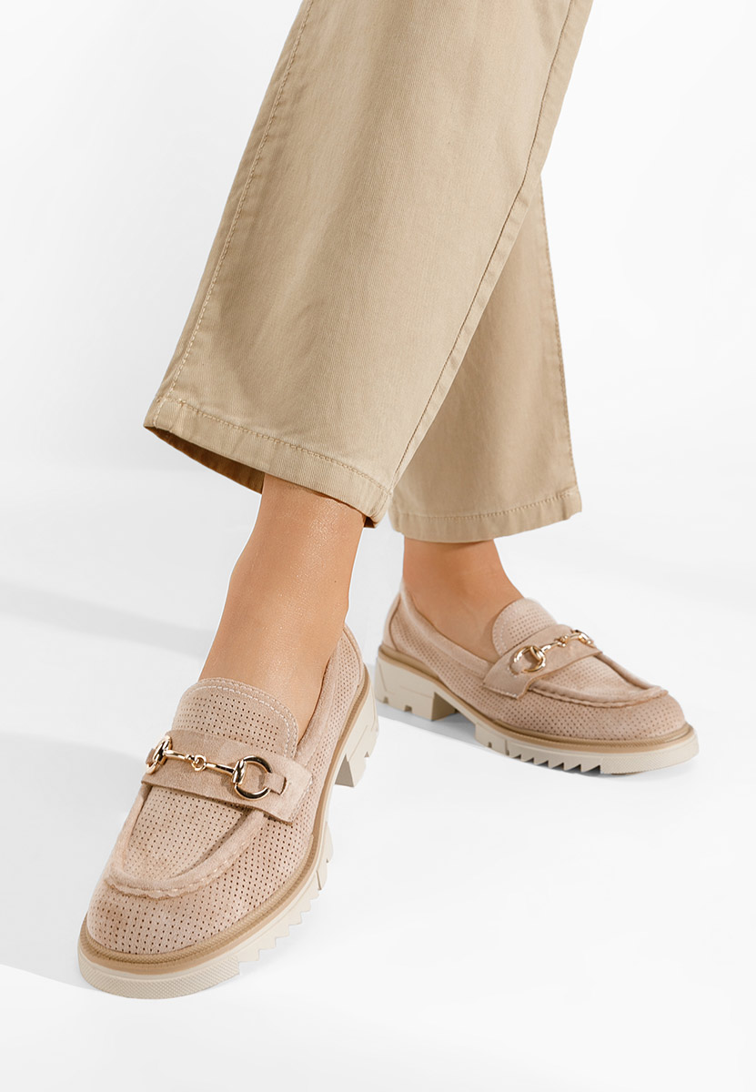 Khaki mokasíny dámske Sortela