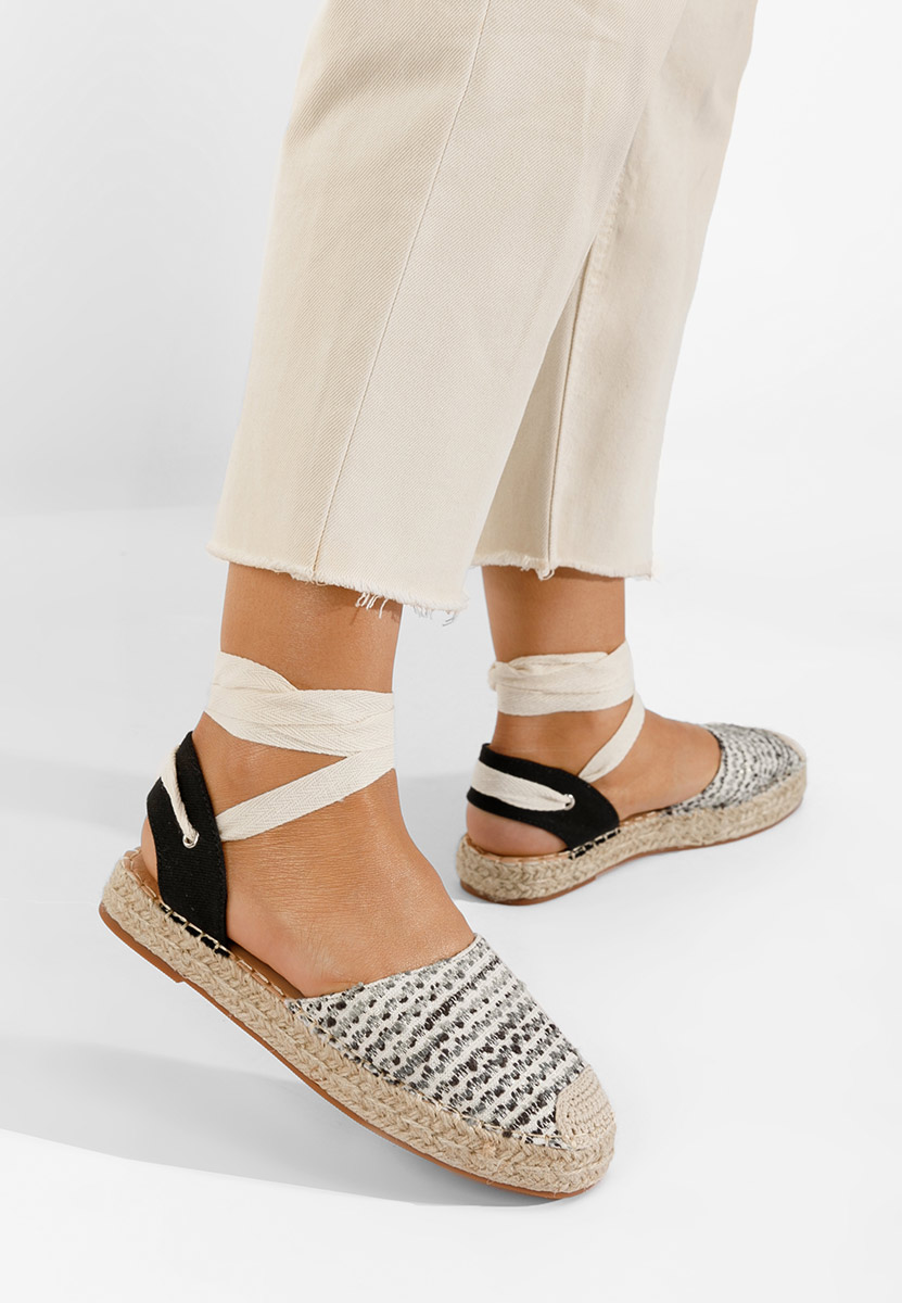 Sivé snurovacie espadrilky Pamera