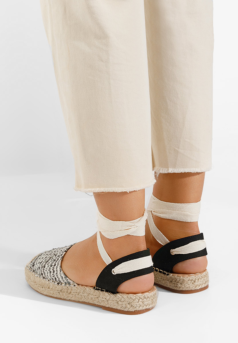 Sivé snurovacie espadrilky Pamera