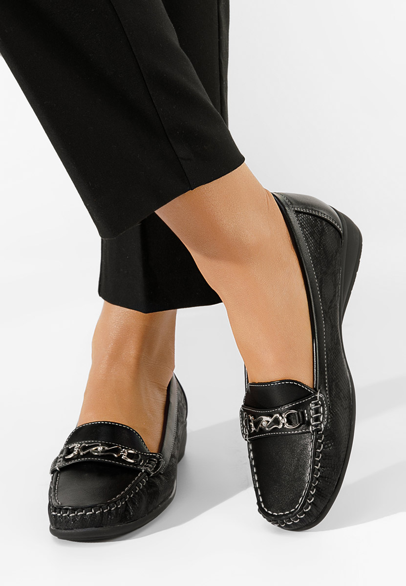čierne mokasíny dámske Lerisea