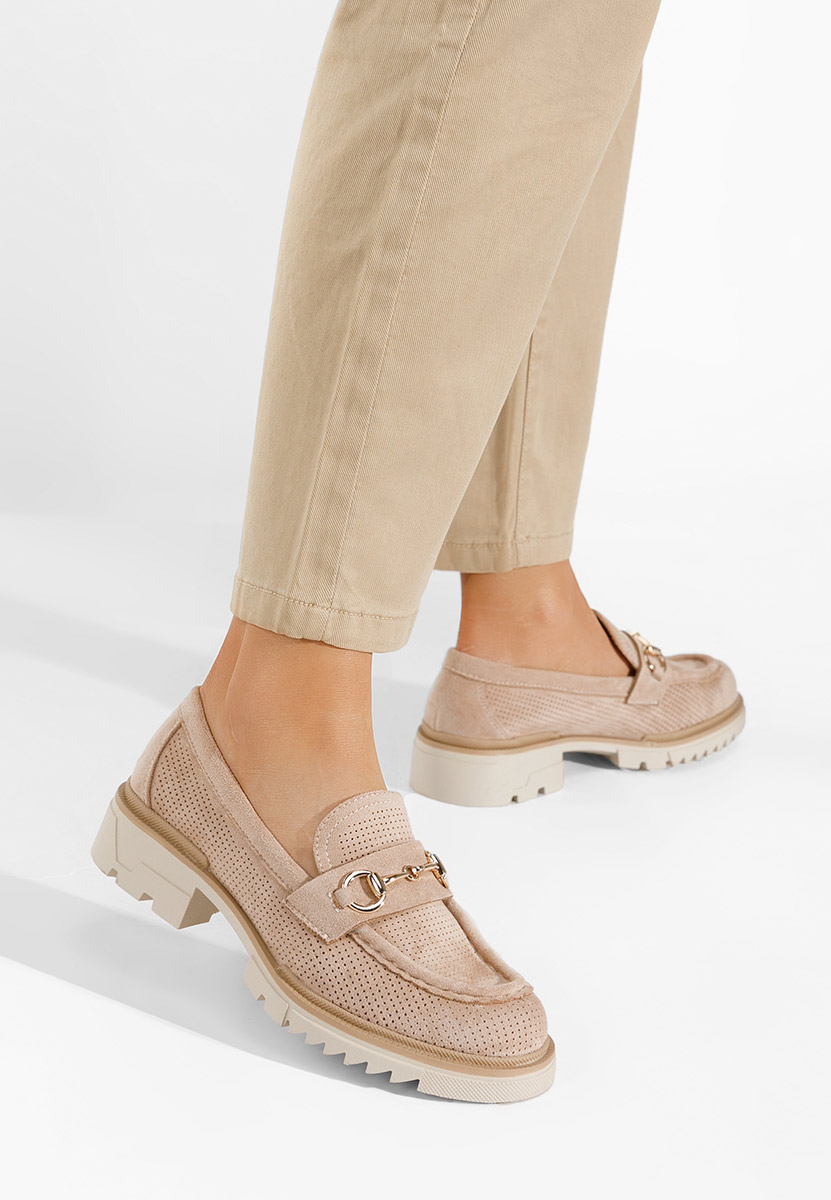 Khaki mokasíny dámske Sortela