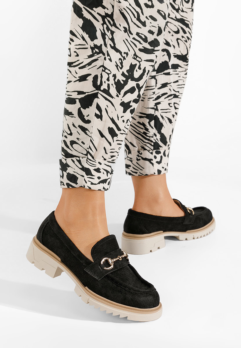 čierne mokasíny dámske Sortela