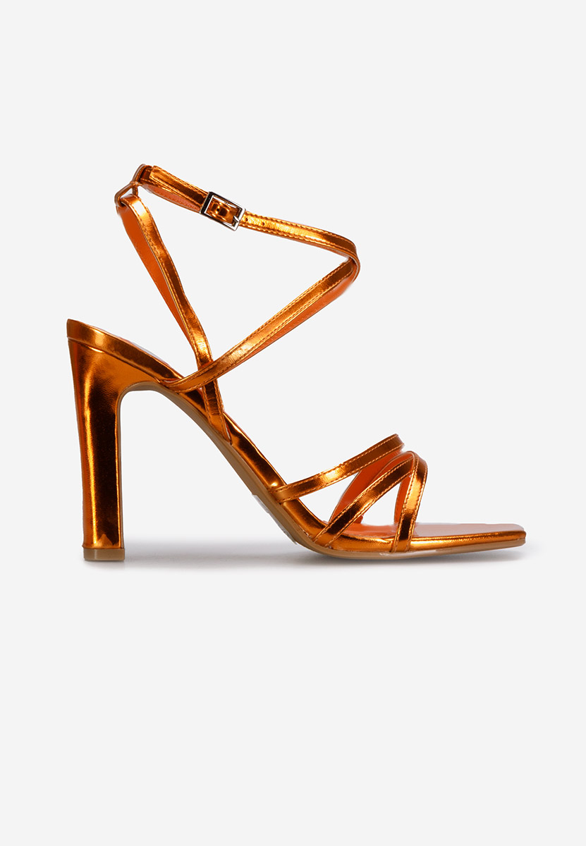 Oranžová sandále na hrubom podpätku Ayleen