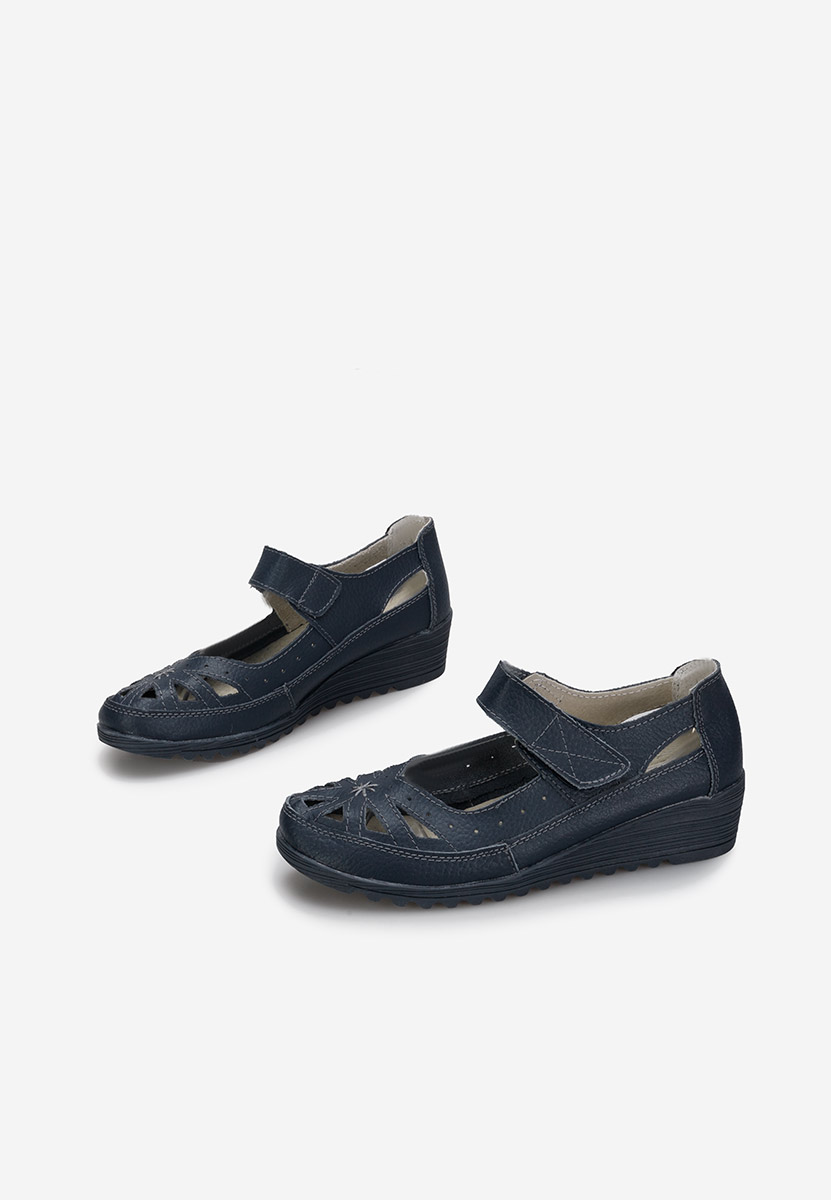 Modré balerínky na platforme Cassina