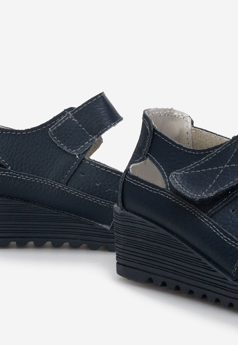 Modré balerínky na platforme Cassina