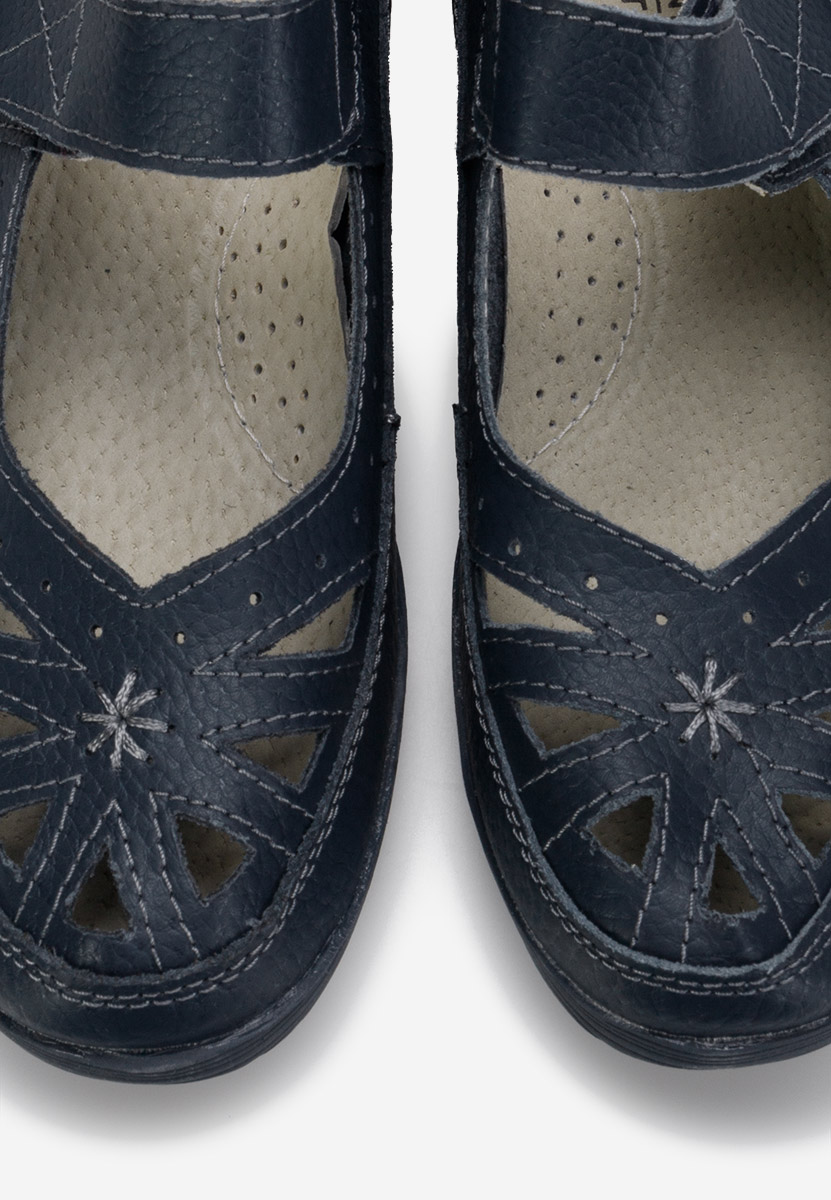 Modré balerínky na platforme Cassina