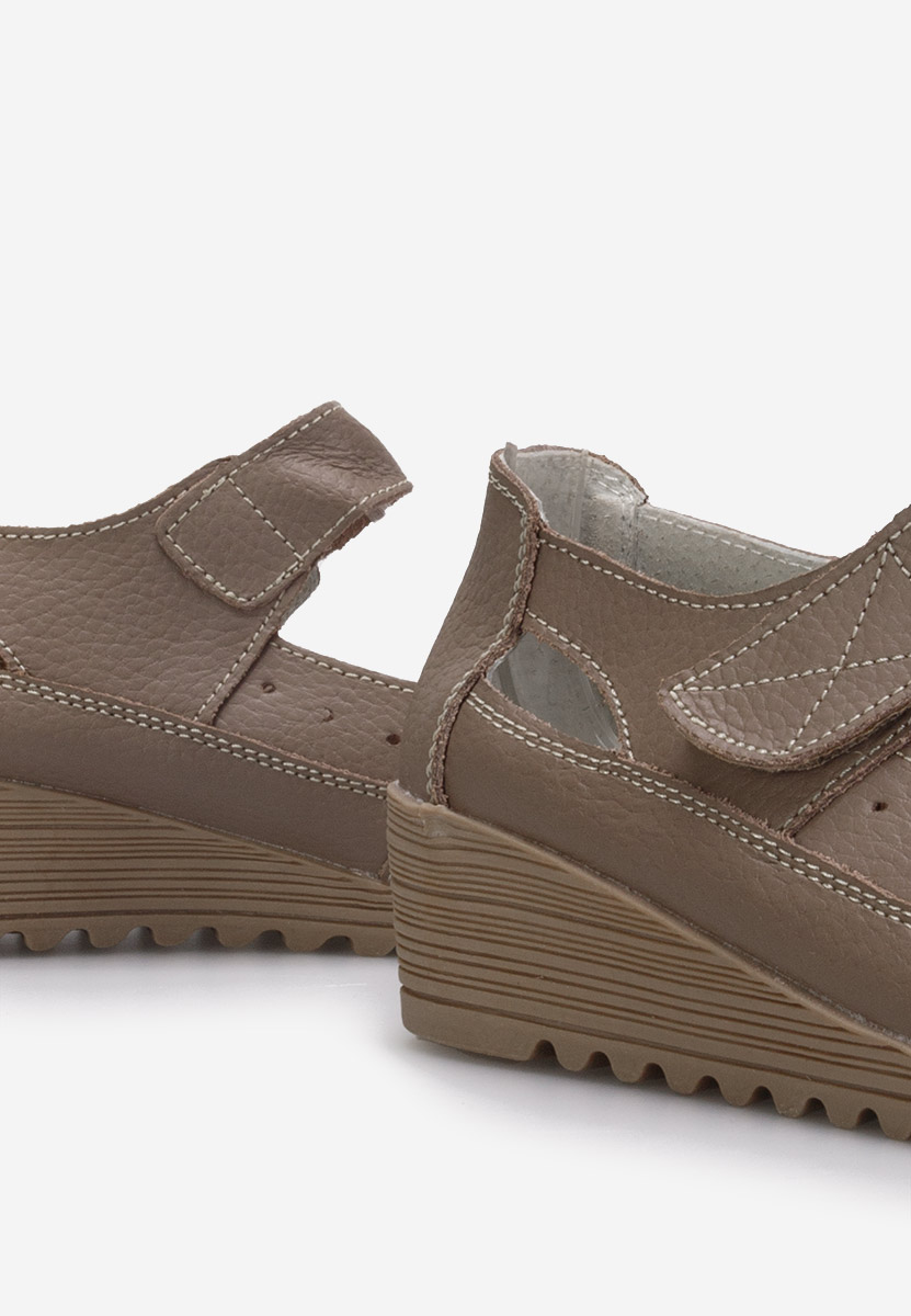 Khaki balerínky na platforme Cassina