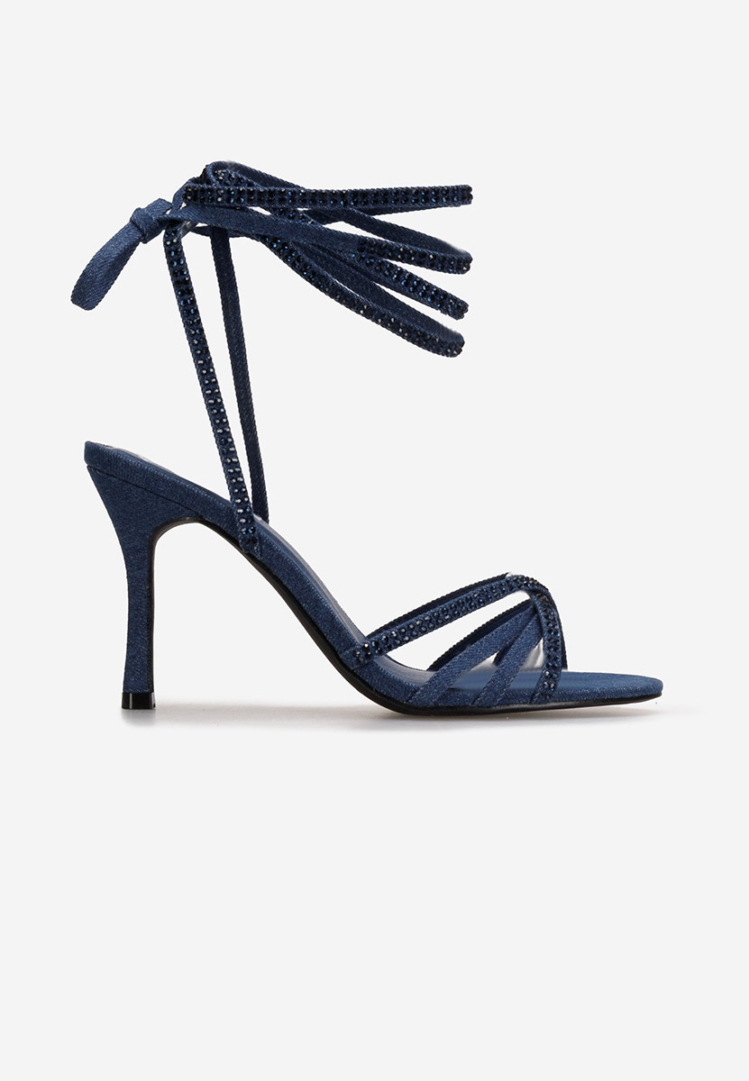 Modré sandále na tenkom podpätku Ynola
