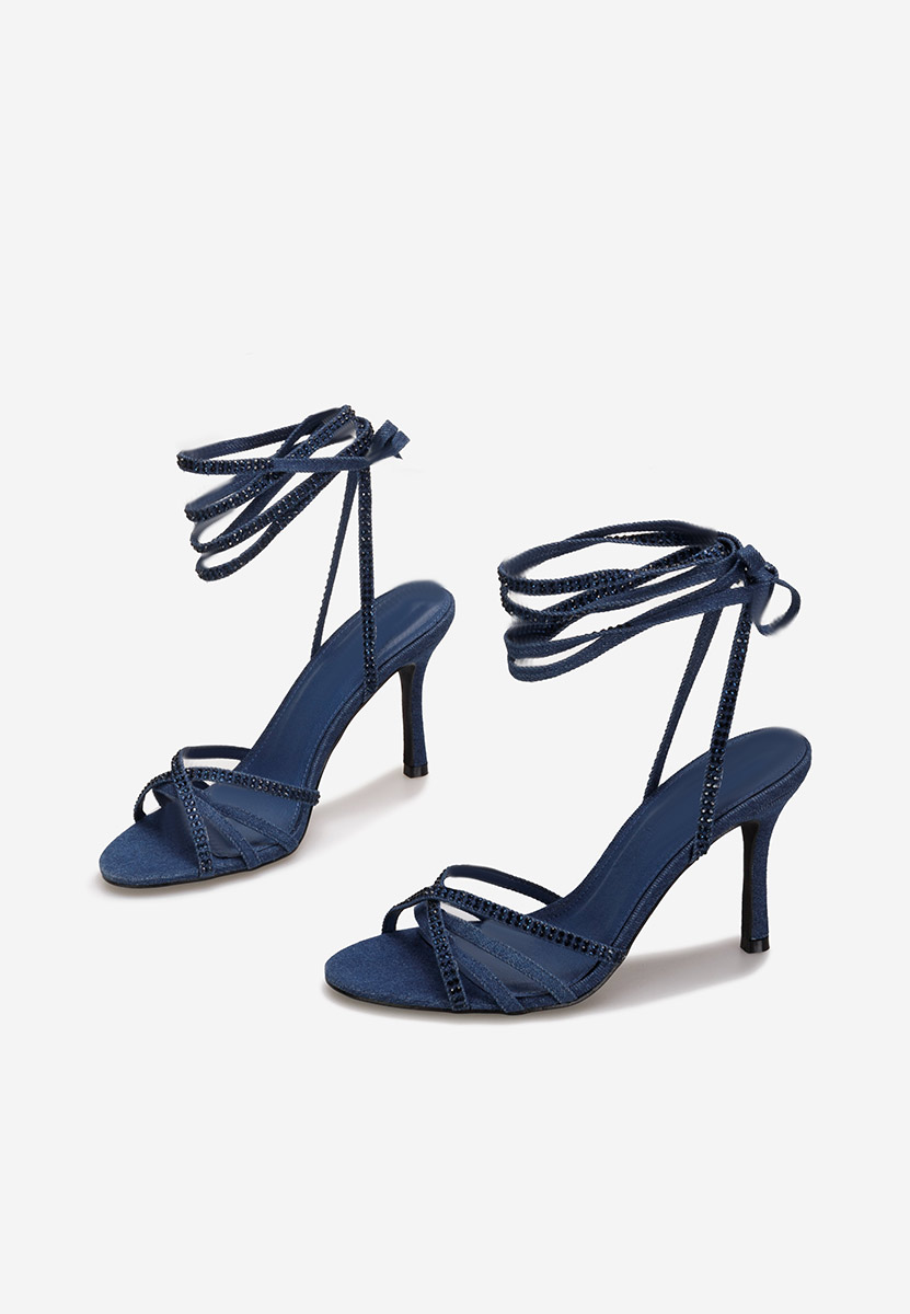 Modré sandále na tenkom podpätku Ynola