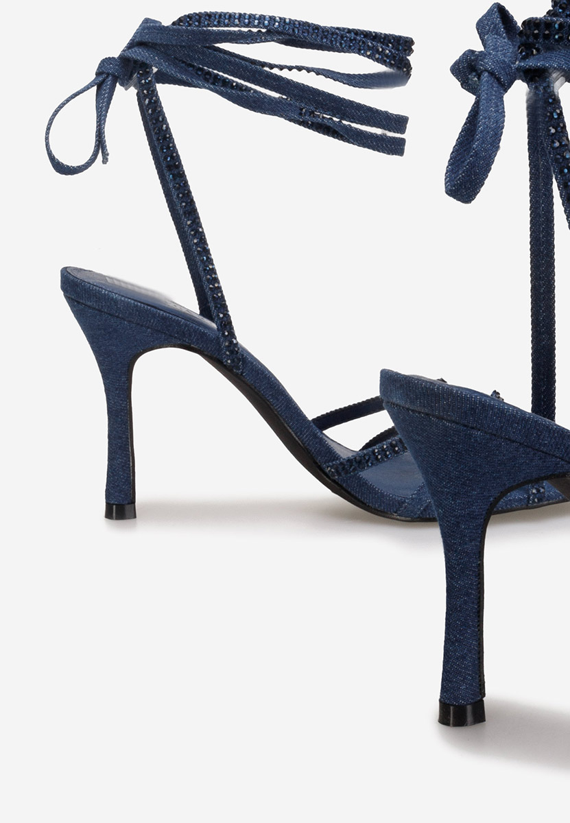 Modré sandále na tenkom podpätku Ynola