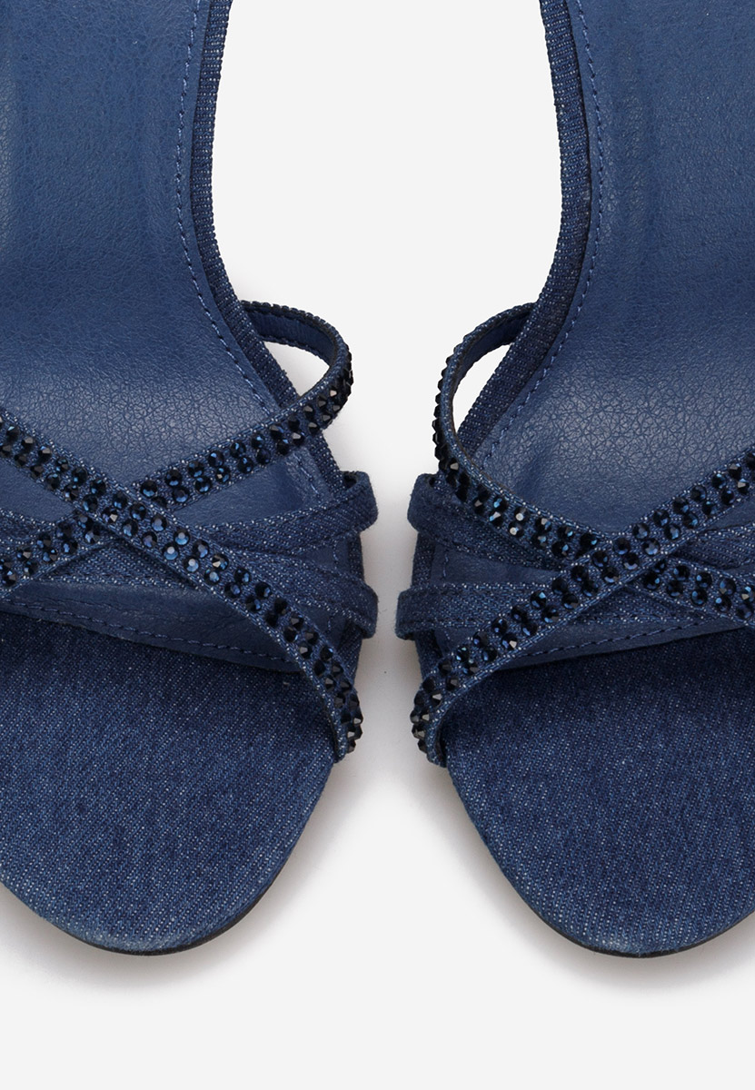 Modré sandále na tenkom podpätku Ynola