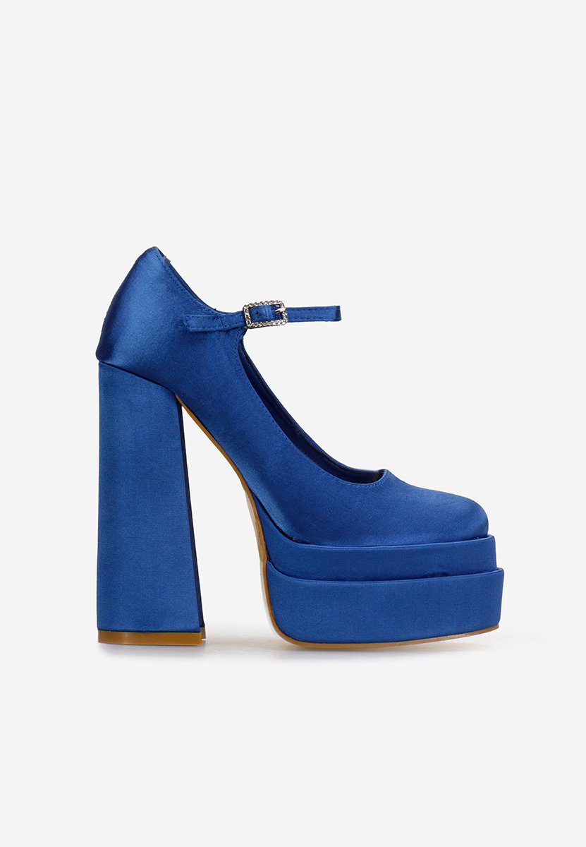 Modré lodičky na platforme Bia