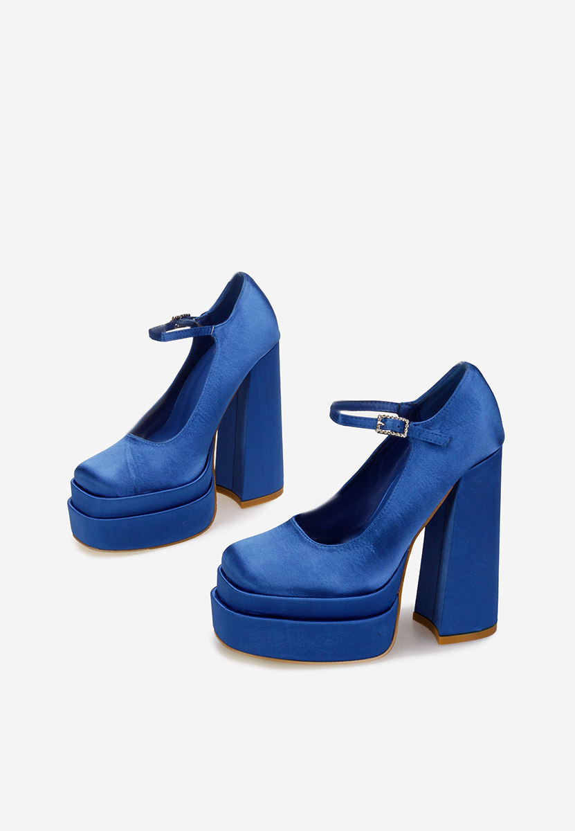 Modré lodičky na platforme Bia