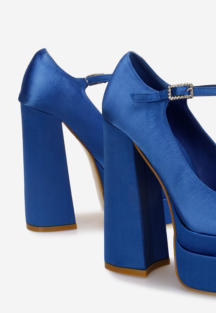 Modré lodičky na platforme Bia