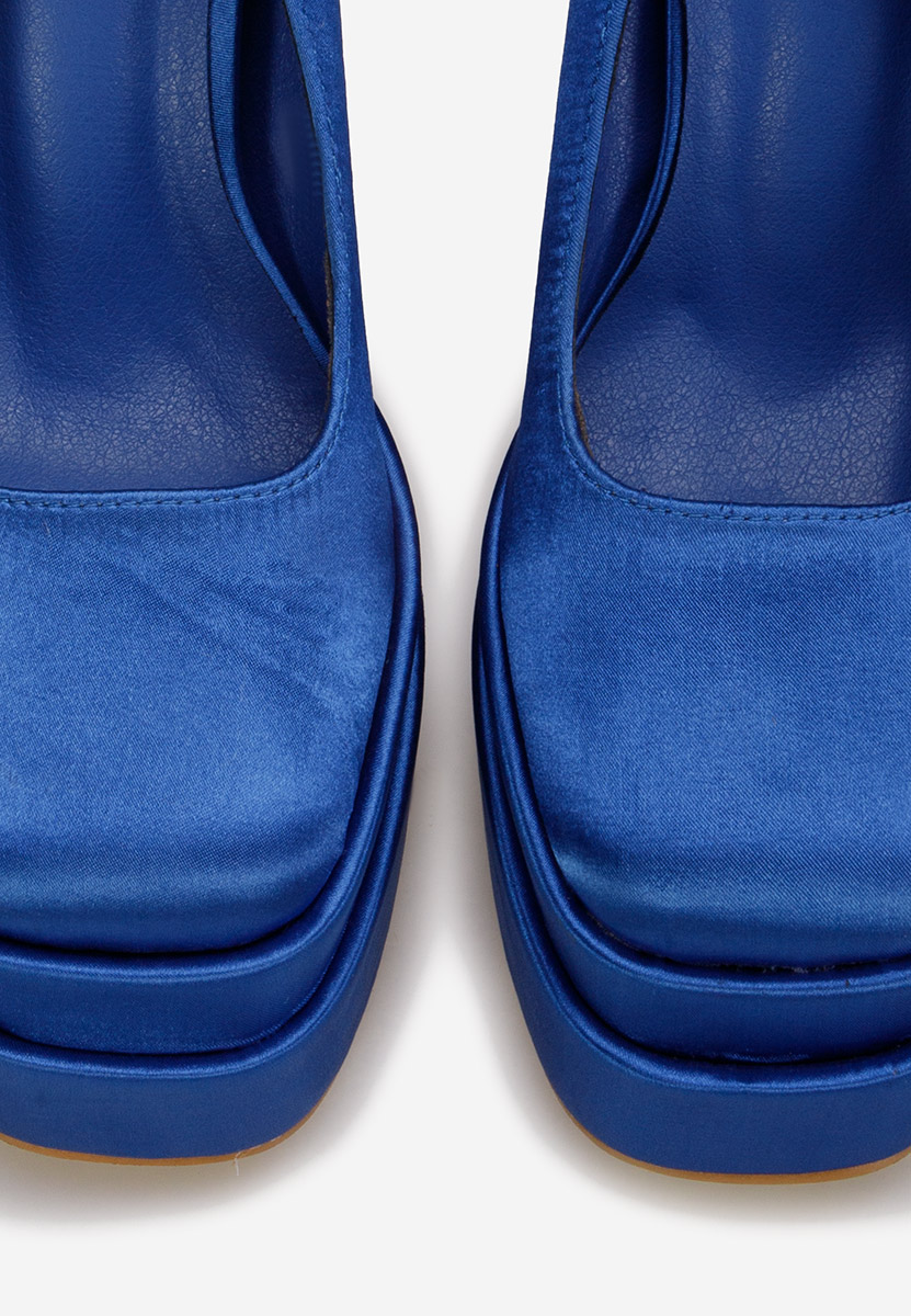 Modré lodičky na platforme Bia