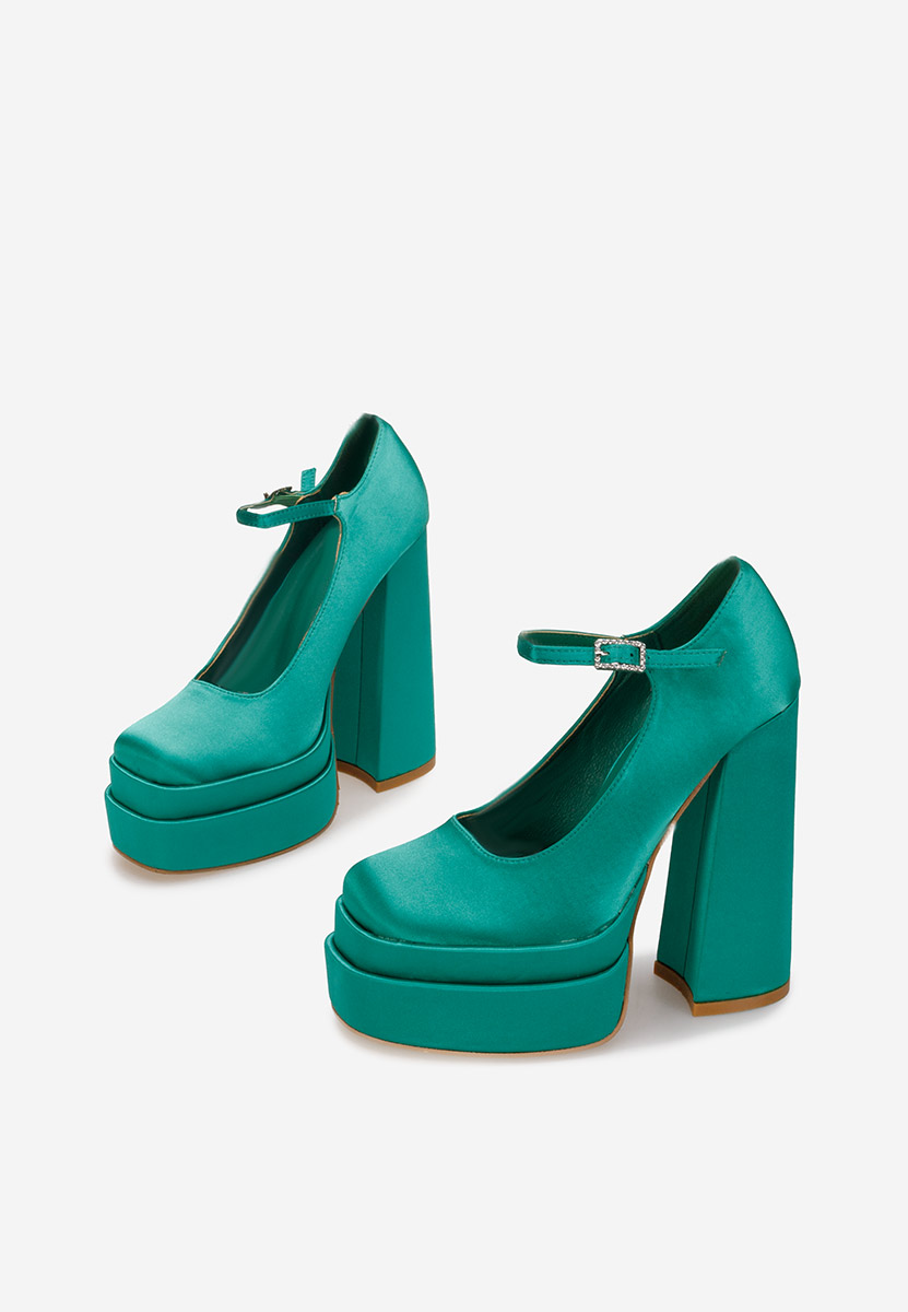 Zelené lodičky na platforme Bia