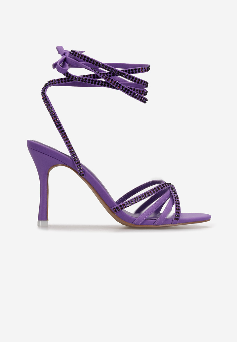 Fialové sandále na tenkom podpätku Ynola