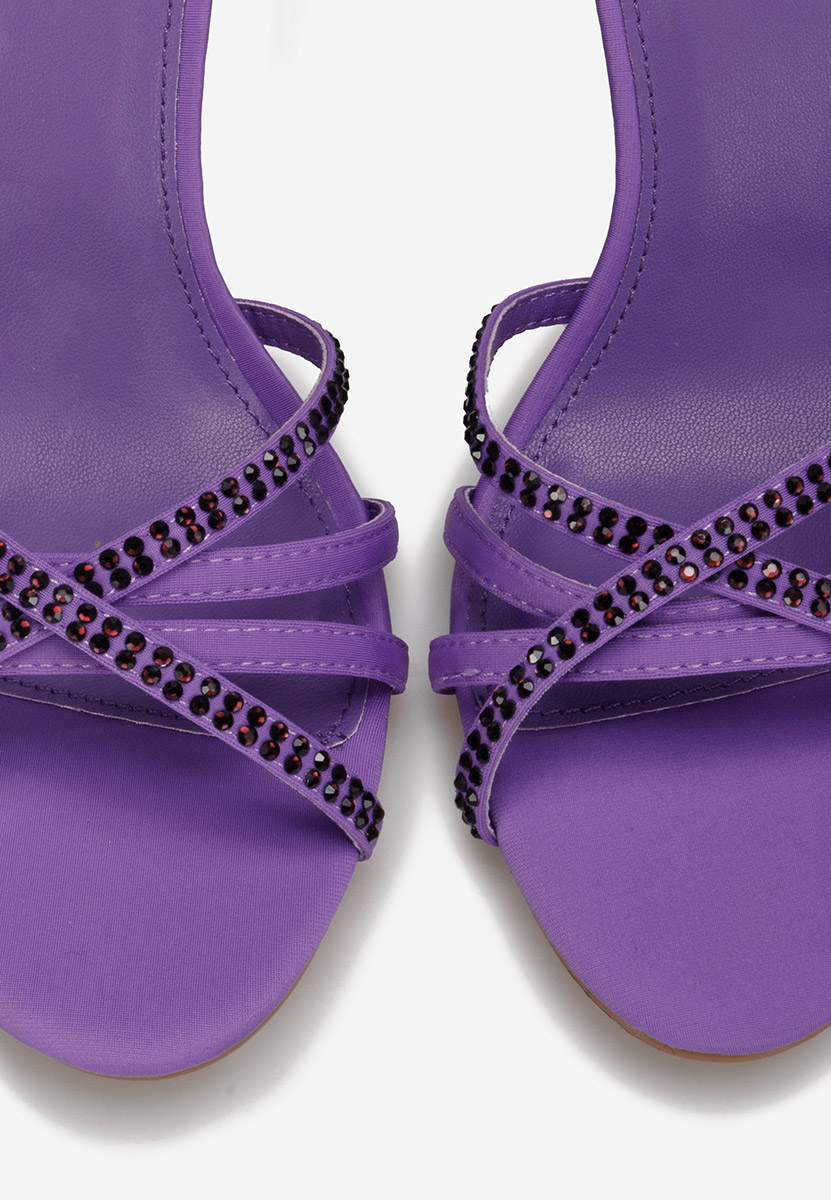 Fialové sandále na tenkom podpätku Ynola