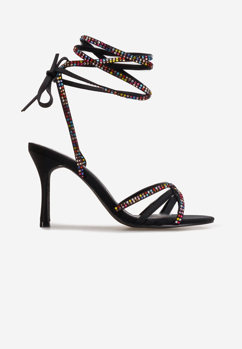 Čierne sandále na tenkom opätku Ynola V2