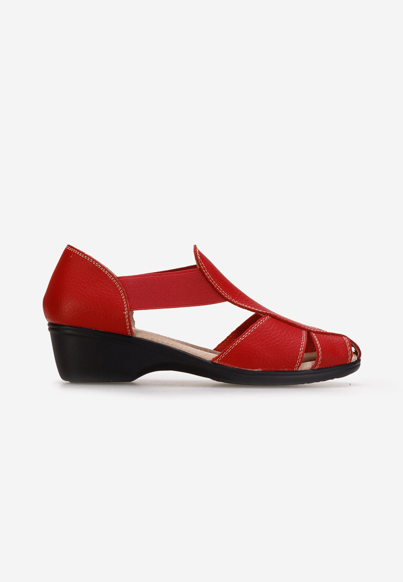 Červené dámske kožené sandále Melona V3