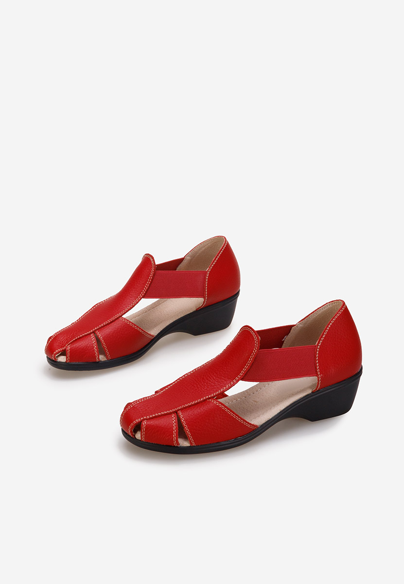 Červené dámske kožené sandále Melona V3