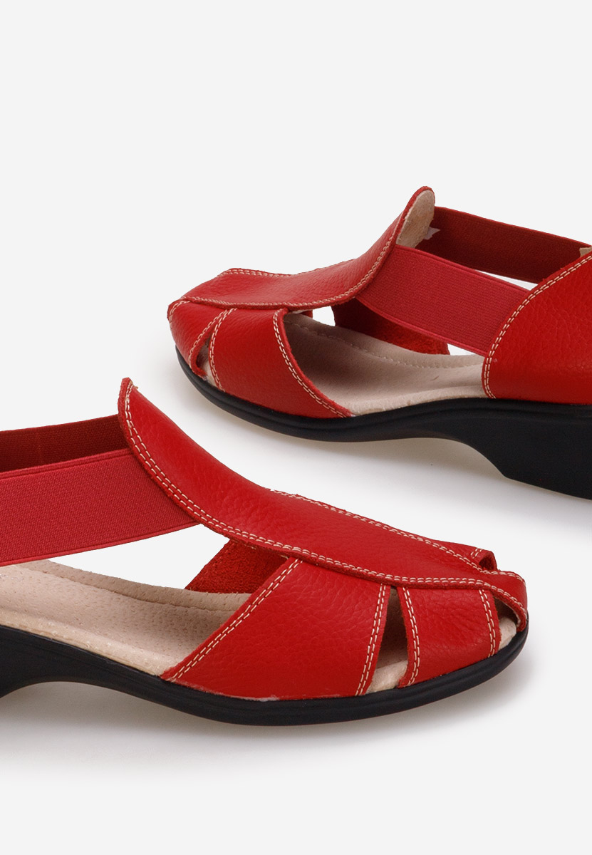 Červené dámske kožené sandále Melona V3