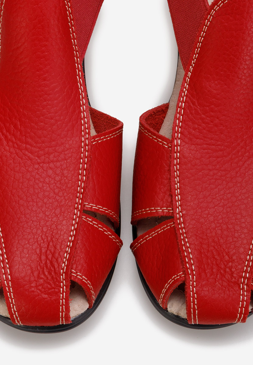 Červené dámske kožené sandále Melona V3