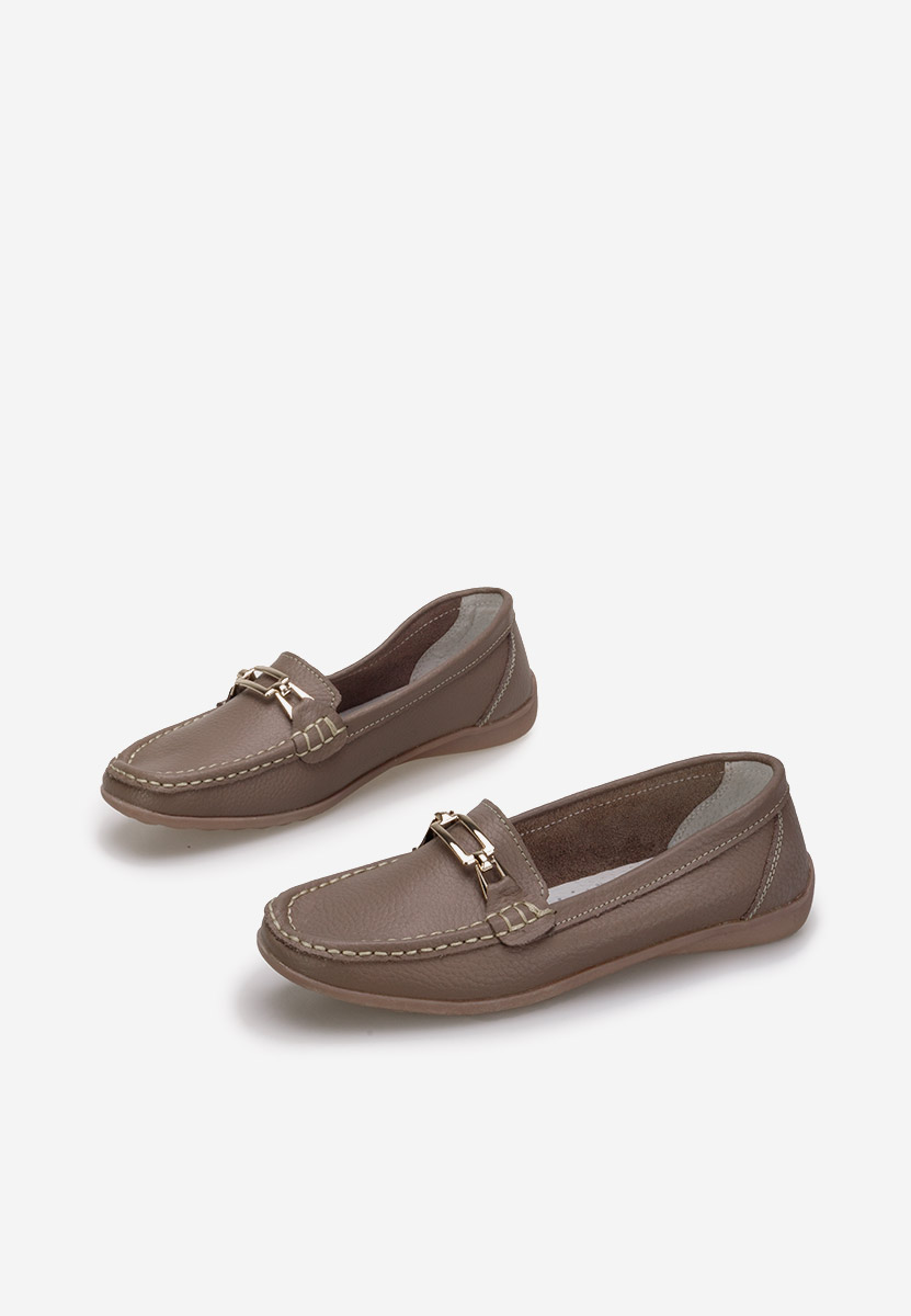 Khaki kožené mokasíny Celetina