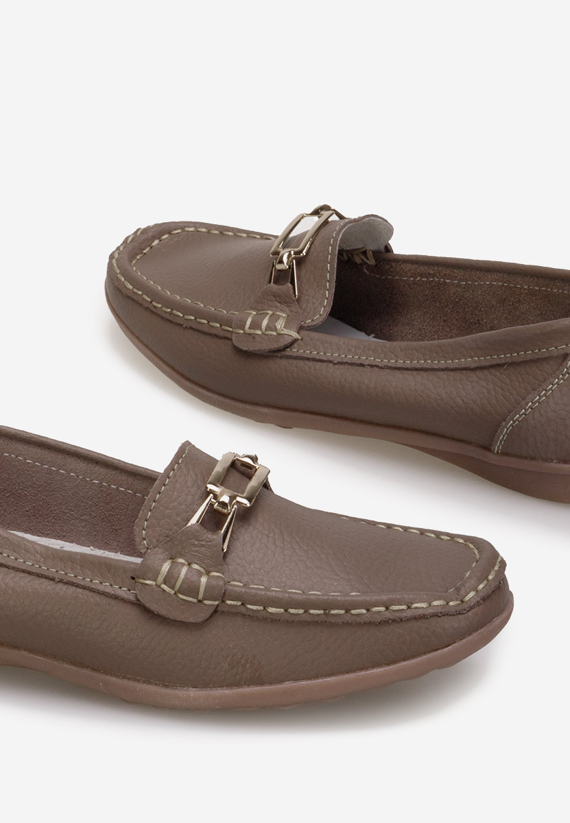 Khaki kožené mokasíny Celetina