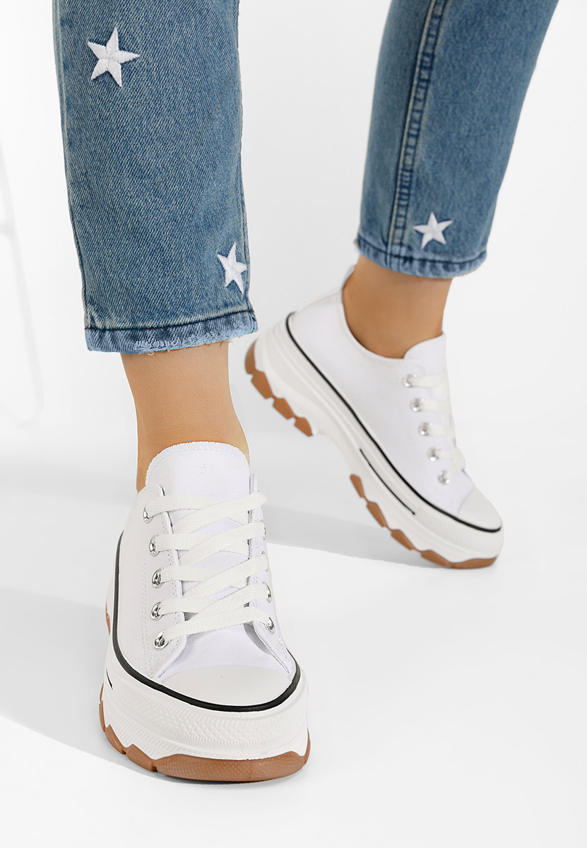 Biele tenisky na platforme Raviana