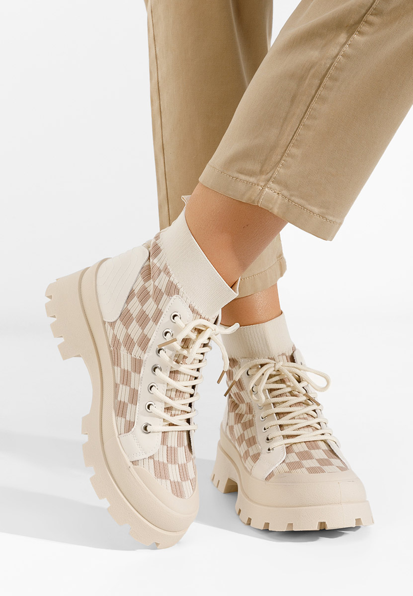 Béžové vysoké tenisky dámske Zendoria V2